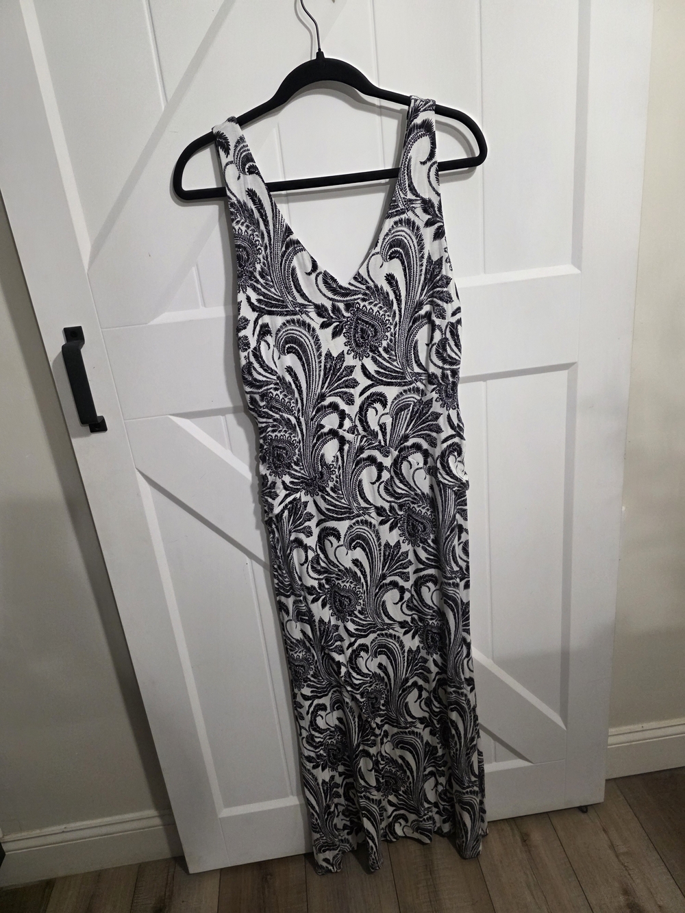 INC International Concepts Black and White Paisley Maxi Dress